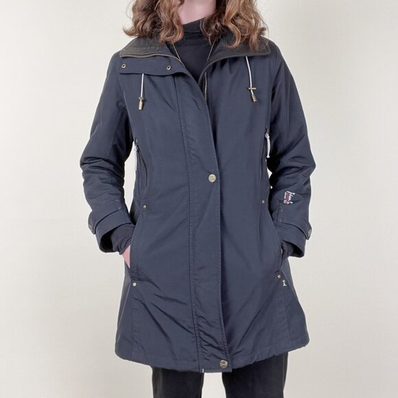 Vintage Swedish Winter Fall Parka Jacket Hooded Lightweight Barn Utility Coat - Picture 9 of 10